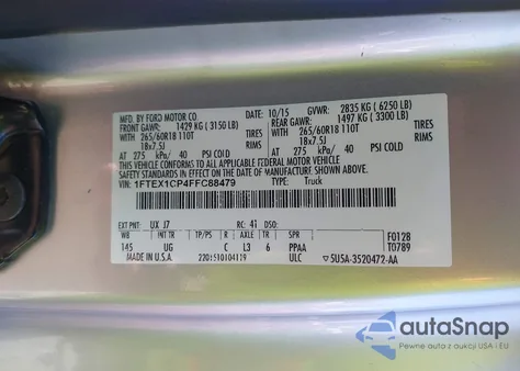 2015 Ford F-150 Xlt from USA, damaged, VIN 1FTEX1CP4FFC88479